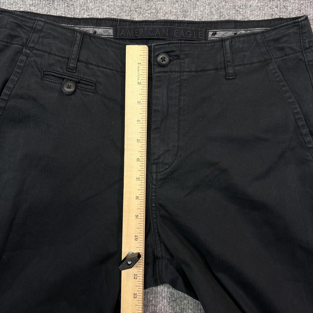 American Eagle Outfitters Pants Womens 10 Long Black Wide Leg Stretch Chino - Picture 8 of 12